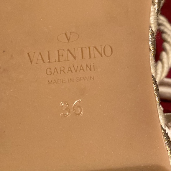 22:06 Valentino Woven Fabric Rockstud Torchon Platform Sandals - Picture 15 of 16